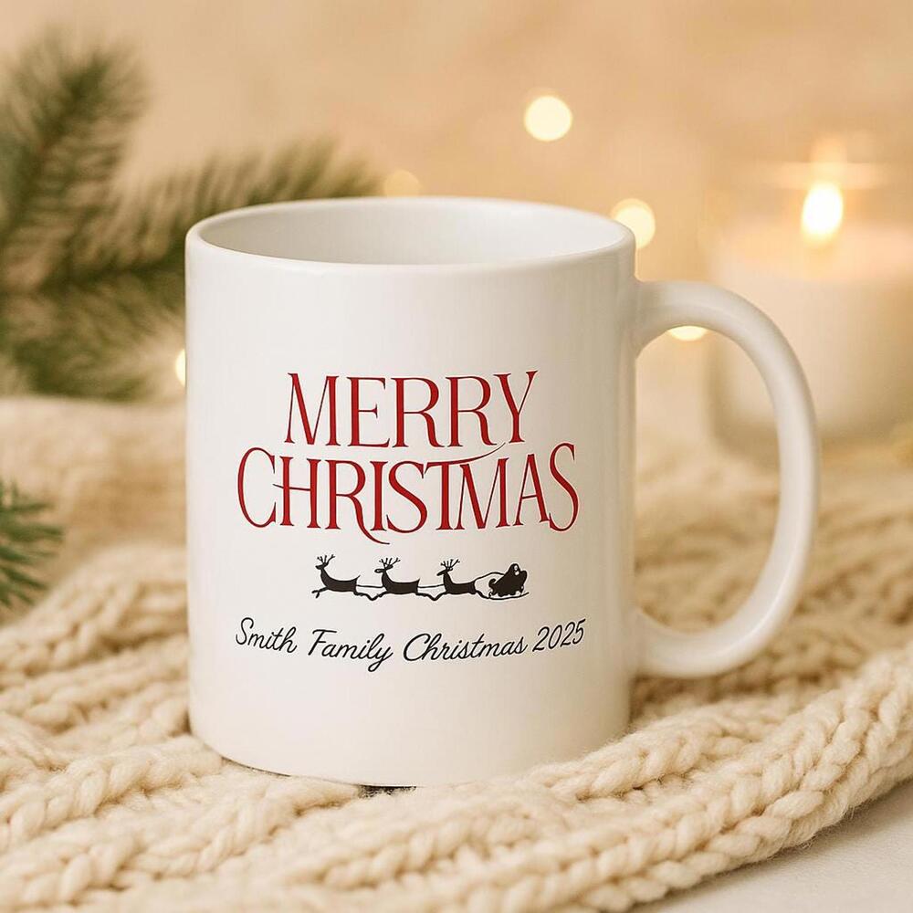 Custom Personalized Merry Christmas Family Mug| Holiday Gift